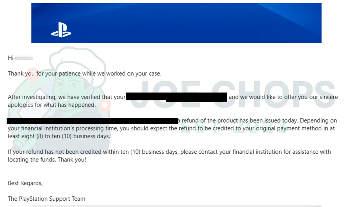 PlayStation Order Success